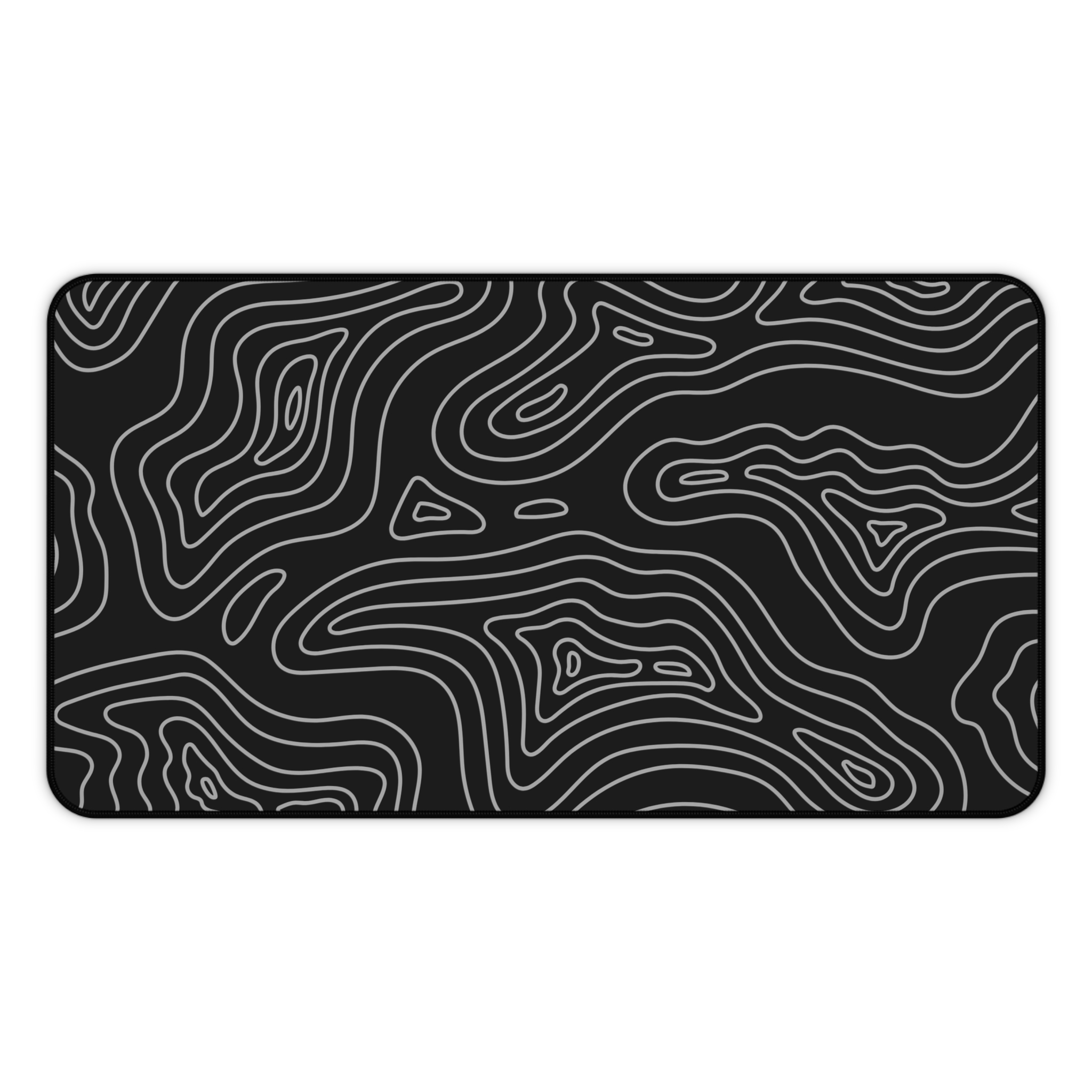 Black Topographic Desk Mat — Contour Pattern Mousepad for Office & Gaming - Image 6