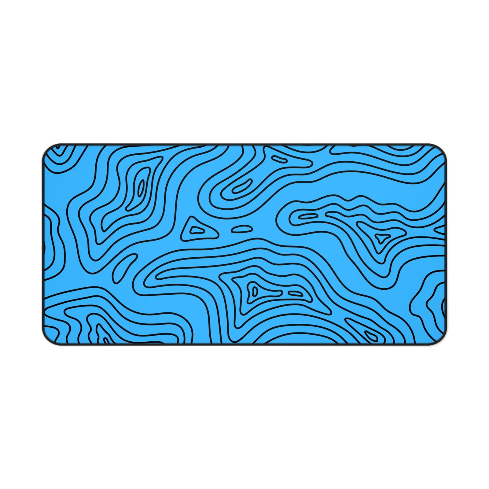 Blue Topographic Desk Mat — Contour Pattern Mousepad for Office & Gaming - Image 11
