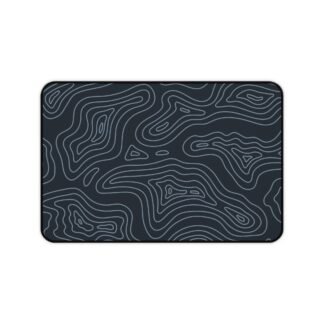 Midnight Topographic Desk Mat — Contour Pattern Mousepad for Office & Gaming