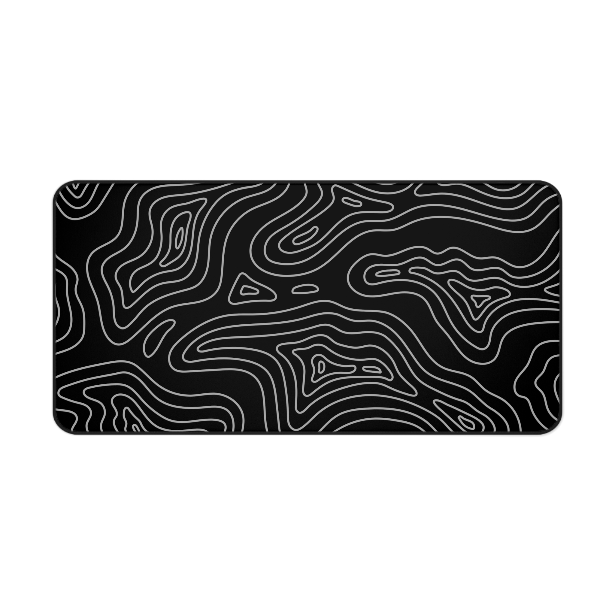 Black Topographic Desk Mat — Contour Pattern Mousepad for Office & Gaming - Image 11