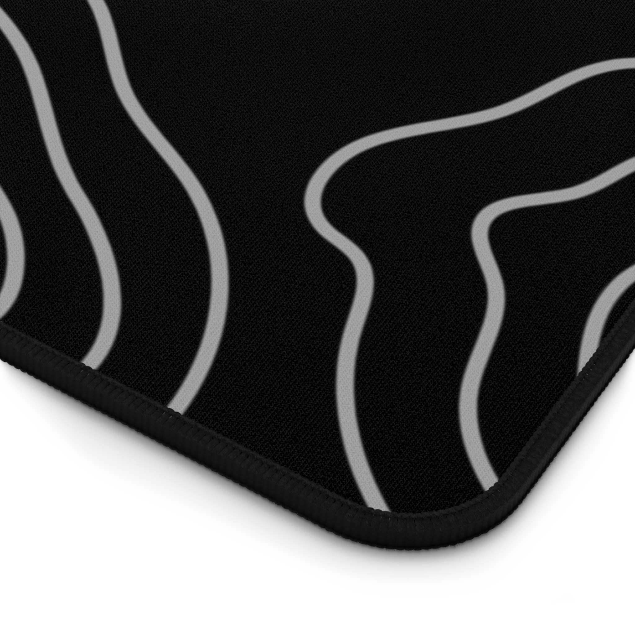 Black Topographic Desk Mat — Contour Pattern Mousepad for Office & Gaming - Image 15