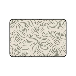 Sand Topographic Desk Mat — Contour Pattern Mousepad for Office & Gaming