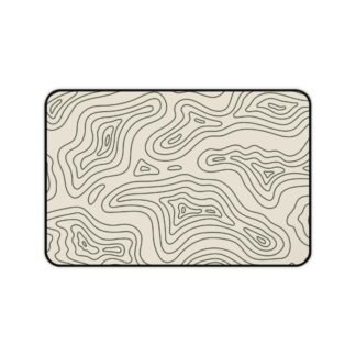 Sand Topographic Desk Mat — Contour Pattern Mousepad for Office & Gaming