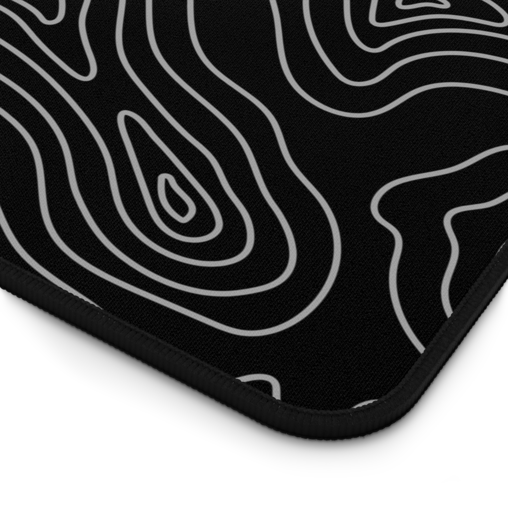 Black Topographic Desk Mat — Contour Pattern Mousepad for Office & Gaming - Image 5