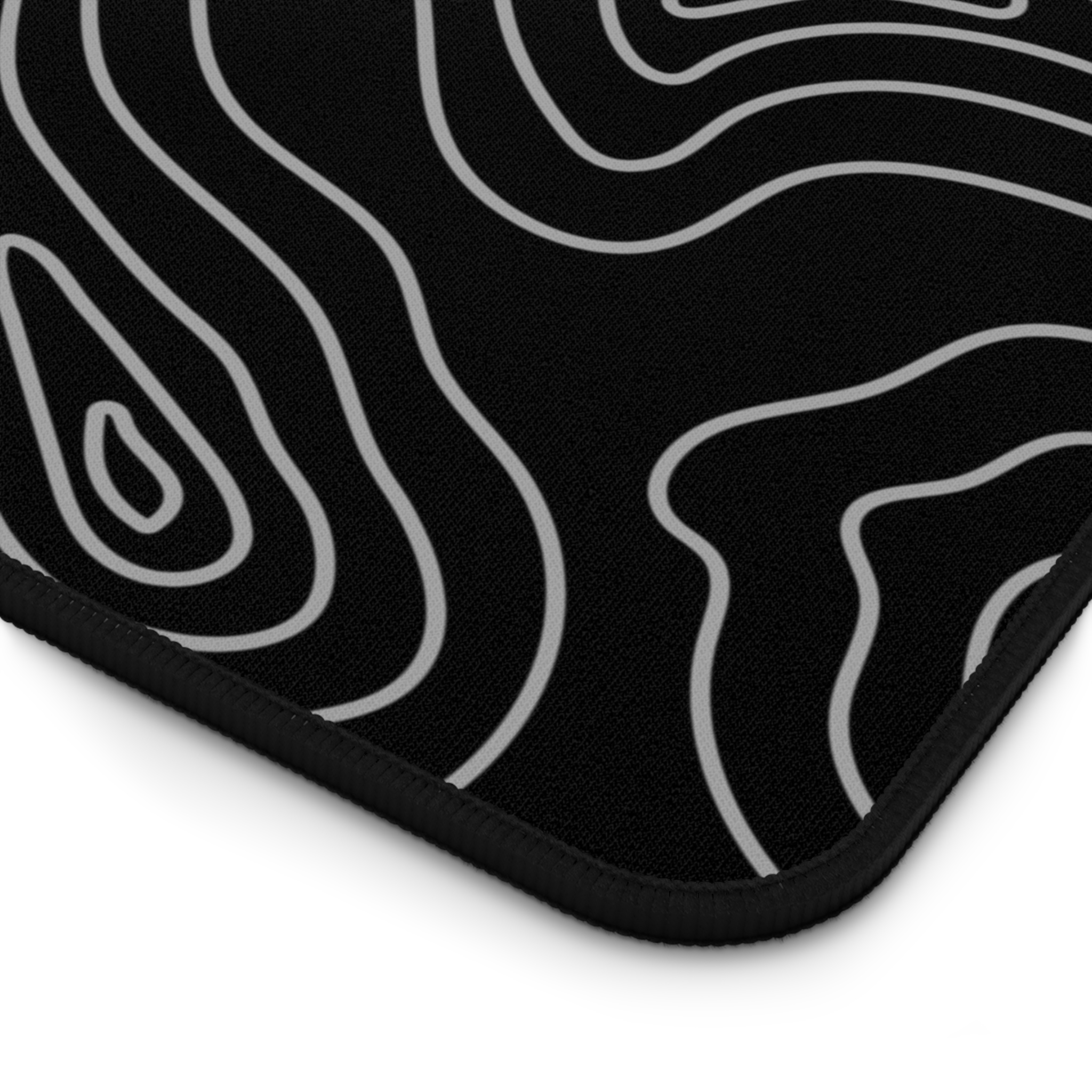 Black Topographic Desk Mat — Contour Pattern Mousepad for Office & Gaming - Image 10