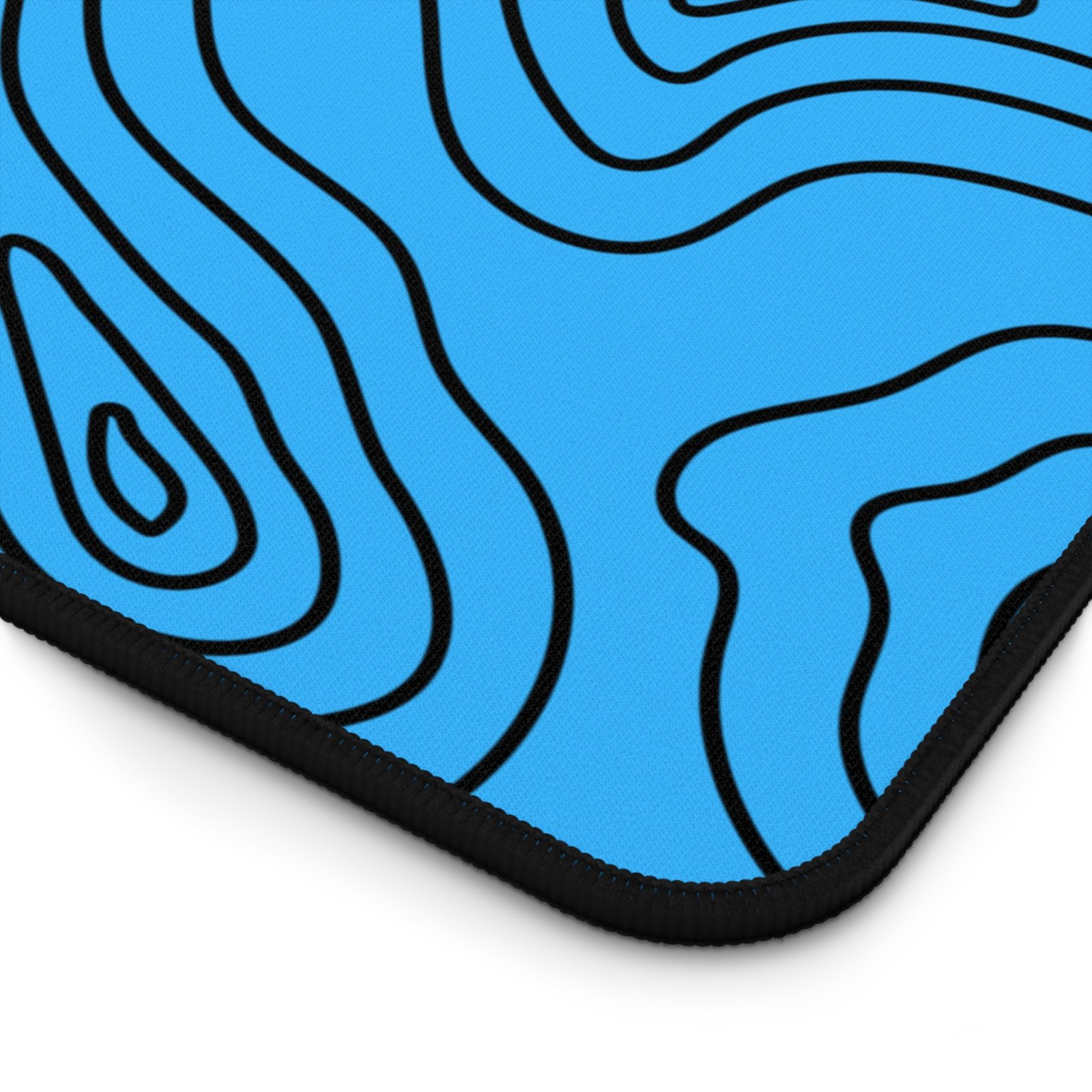 Blue Topographic Desk Mat — Contour Pattern Mousepad for Office & Gaming - Image 10