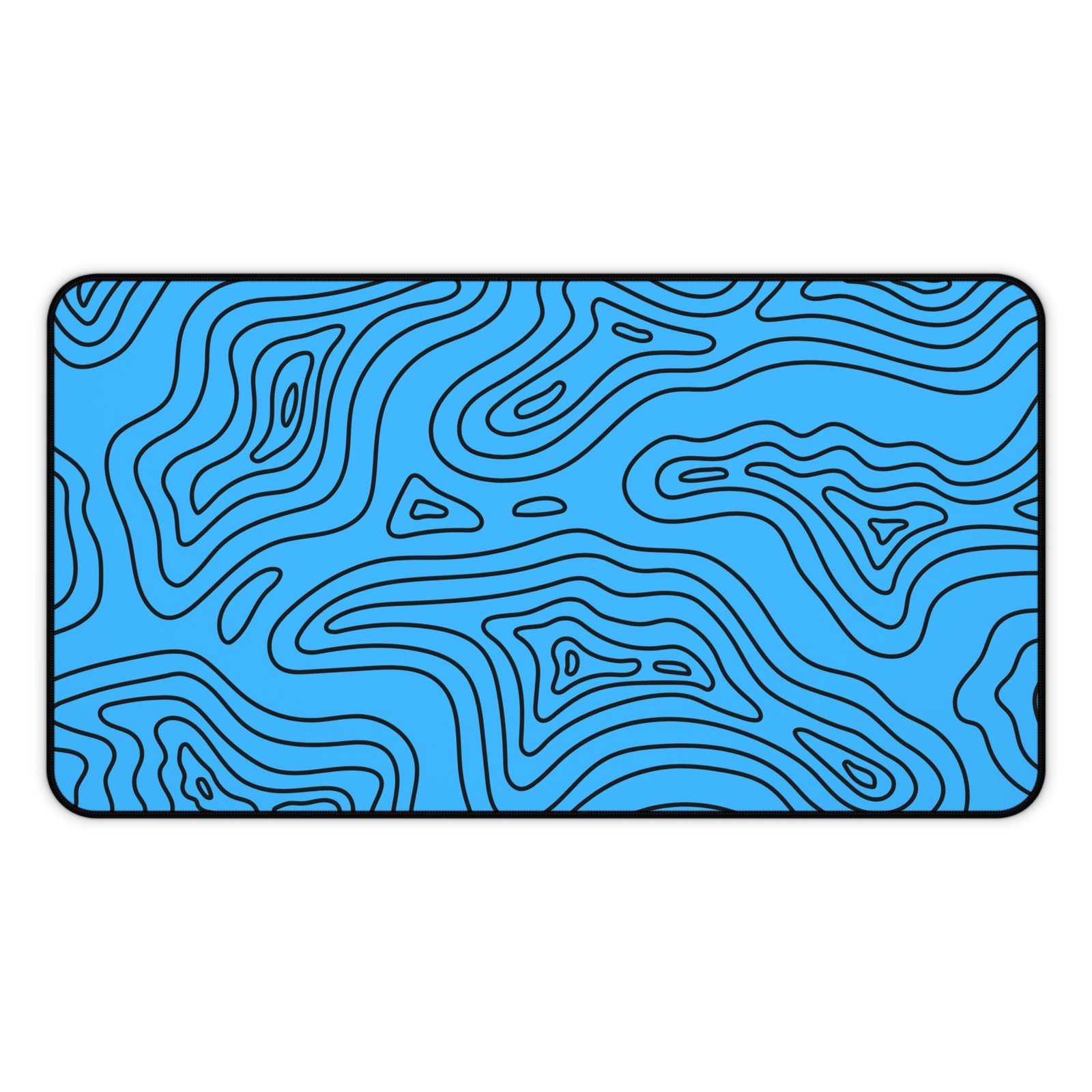 Blue Topographic Desk Mat — Contour Pattern Mousepad for Office & Gaming - Image 6