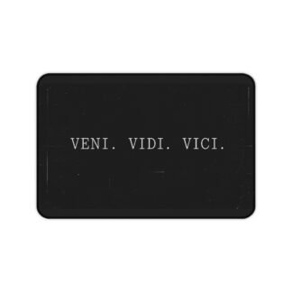 Veni Vidi Vici Desk Mat — Black Minimalist Office Deskpad