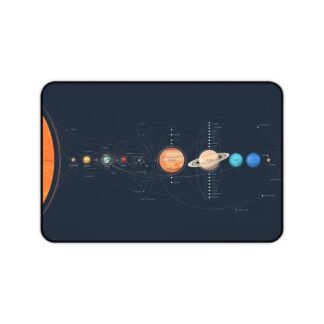 Solar System Desk Mat — Illustrated Planetary Layout Mousepad for Gamers & Space Lovers