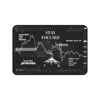 Stay Focused Desk Mat — Motivational Trading Chart Mouse Pad with 'Trust the Process'